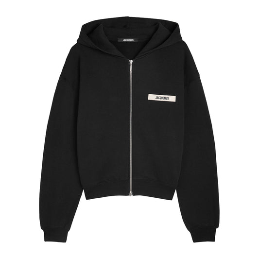 JACQUEMUS ZIP HOODIE BLACK