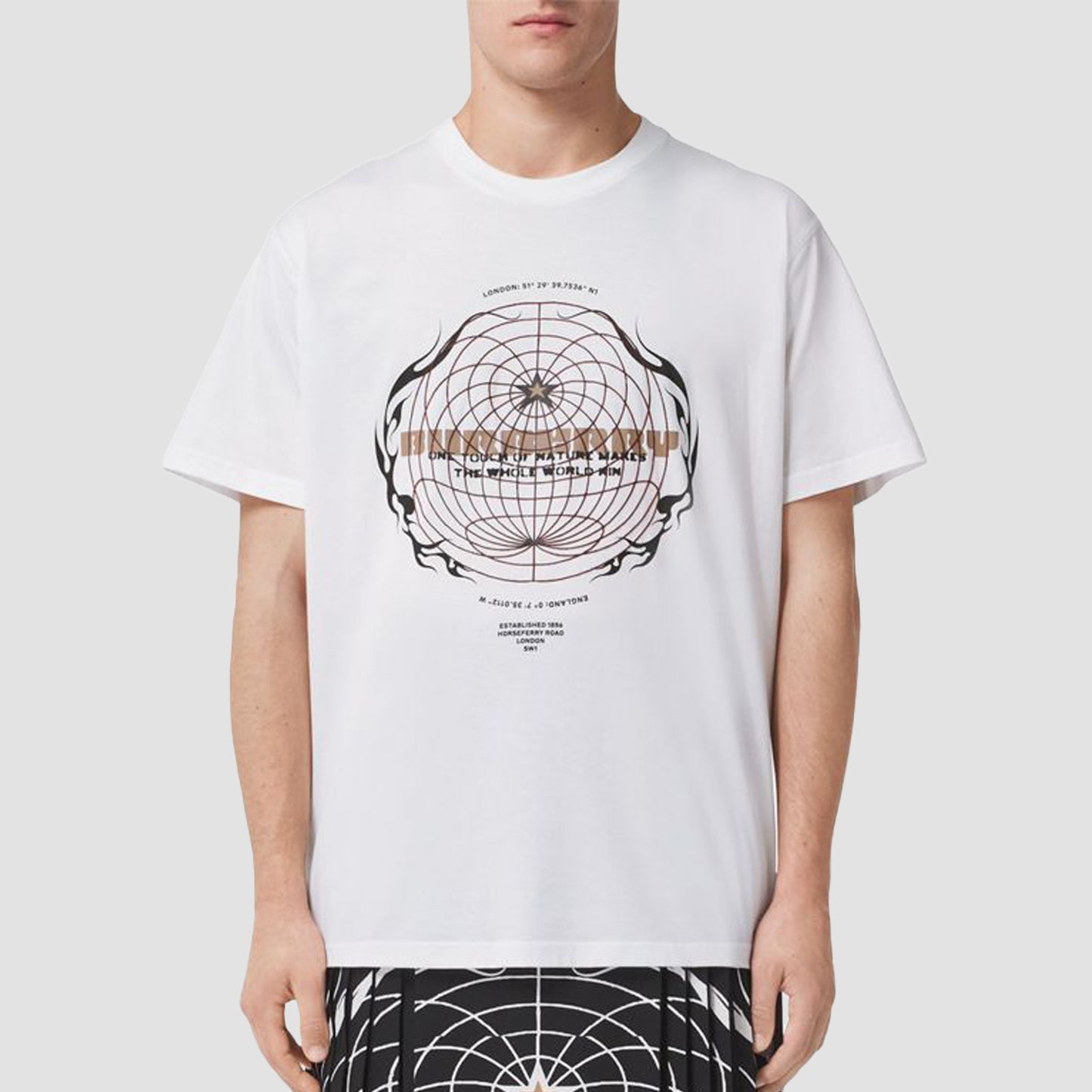 BURBERRY GLOBE T-SHRIT WHITE