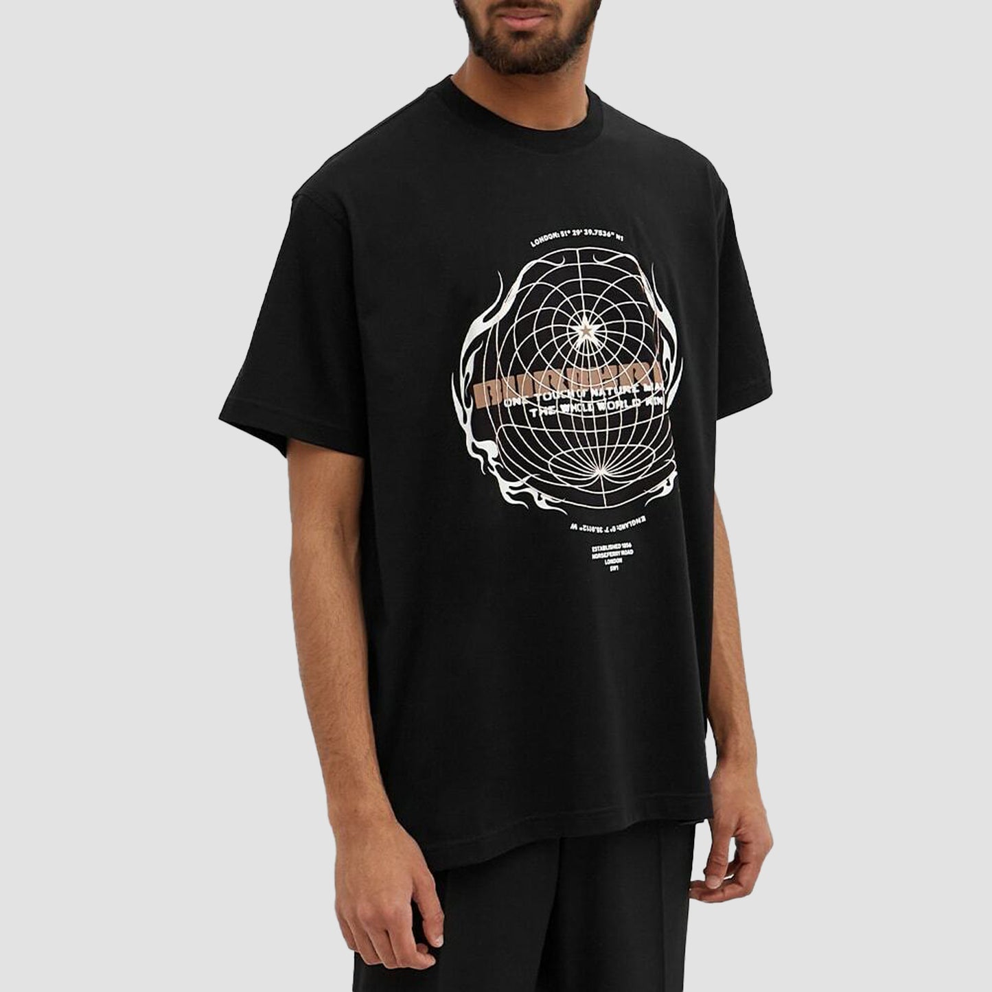 BURBERRY GLOBE T-SHRIT BLACK