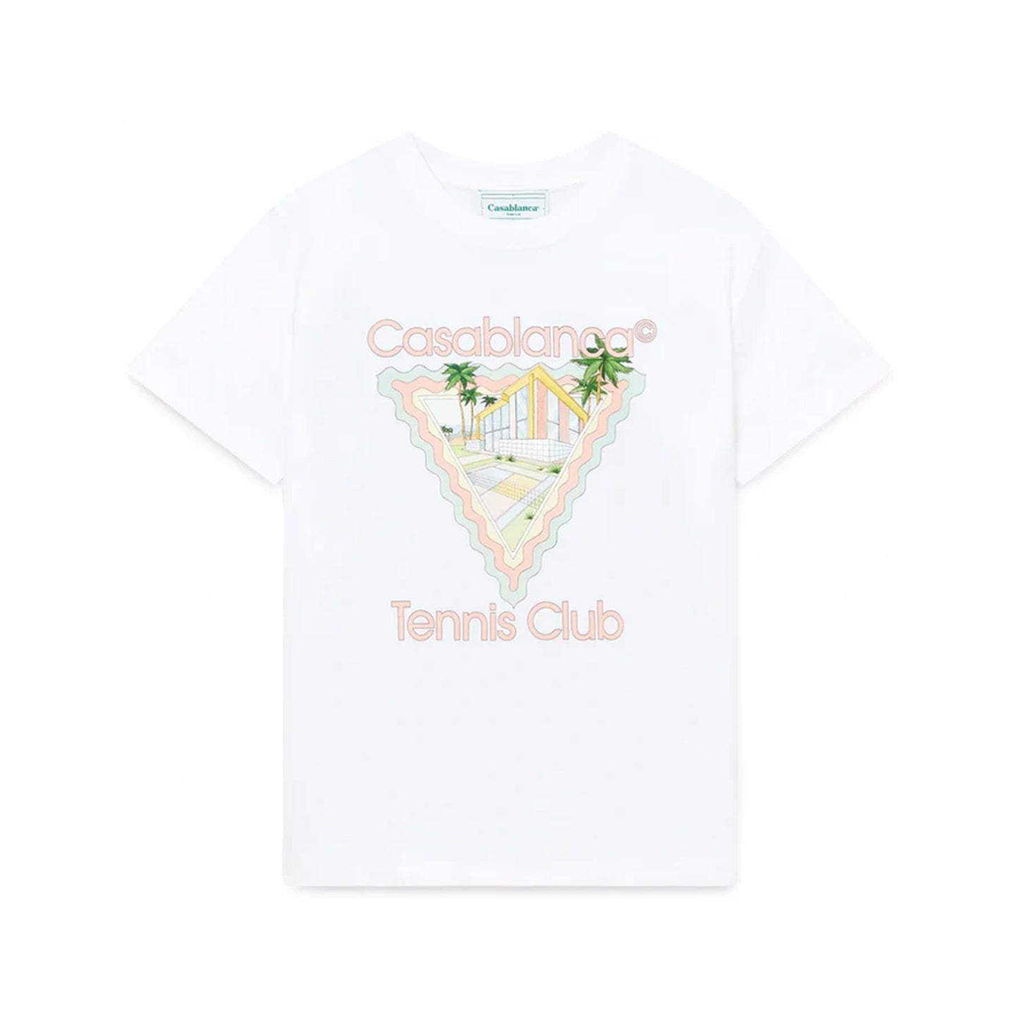CASABLANCA TENNIS CLUB T-SHIRT WHITE/PINK