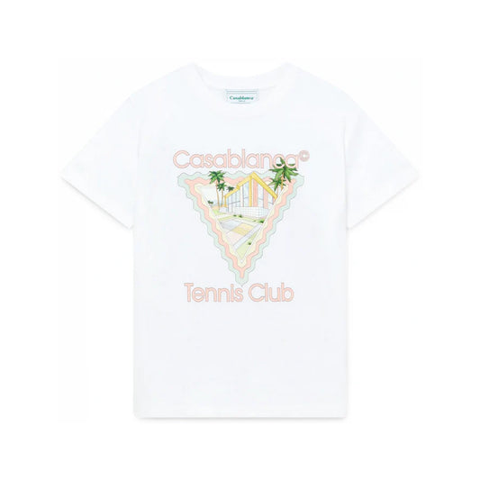 CASABLANCA TENNIS CLUB T-SHIRT WHITE/PINK