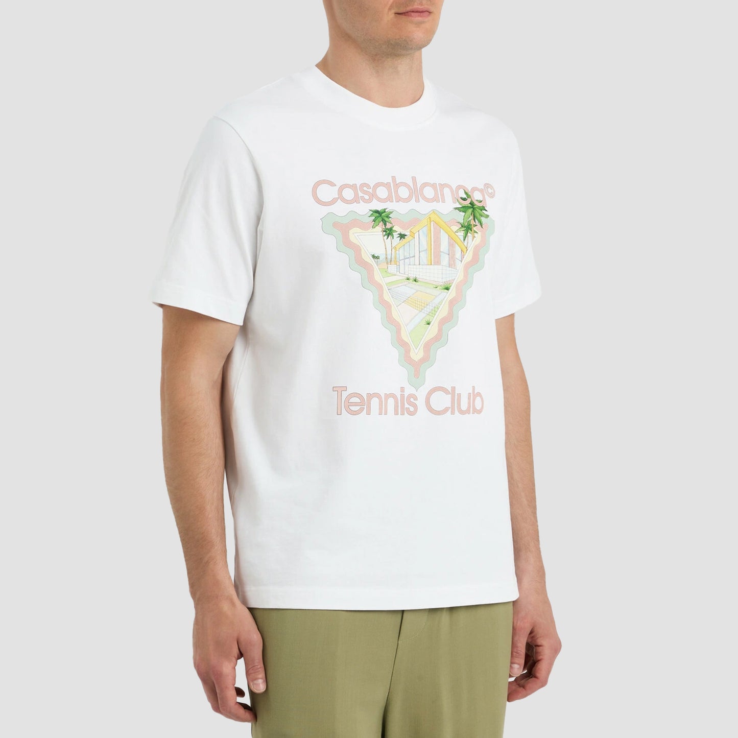 CASABLANCA TENNIS CLUB T-SHIRT WHITE/PINK