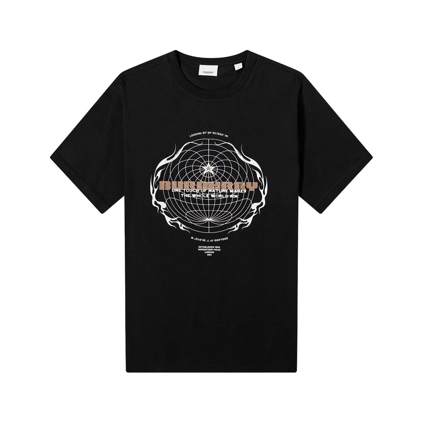 BURBERRY GLOBE T-SHRIT BLACK