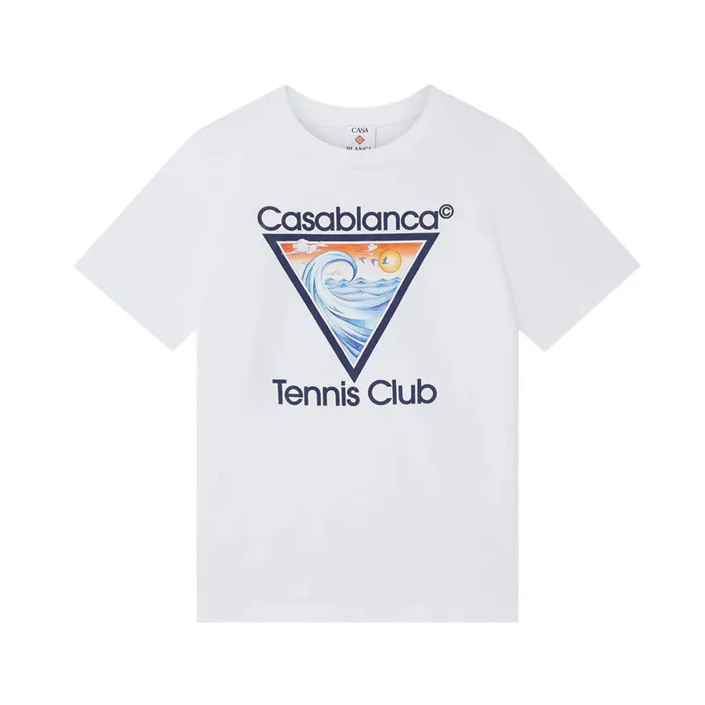 CASABLANCA TENNIS CLUB T-SHIRT WHITE/NAVY