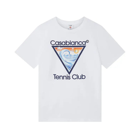 CASABLANCA TENNIS CLUB T-SHIRT WHITE/NAVY